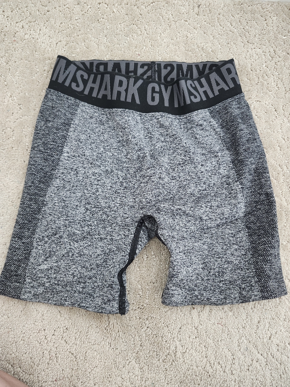 Gymshark Black and Heather Gray Seamless High-Rise Bike Shorts